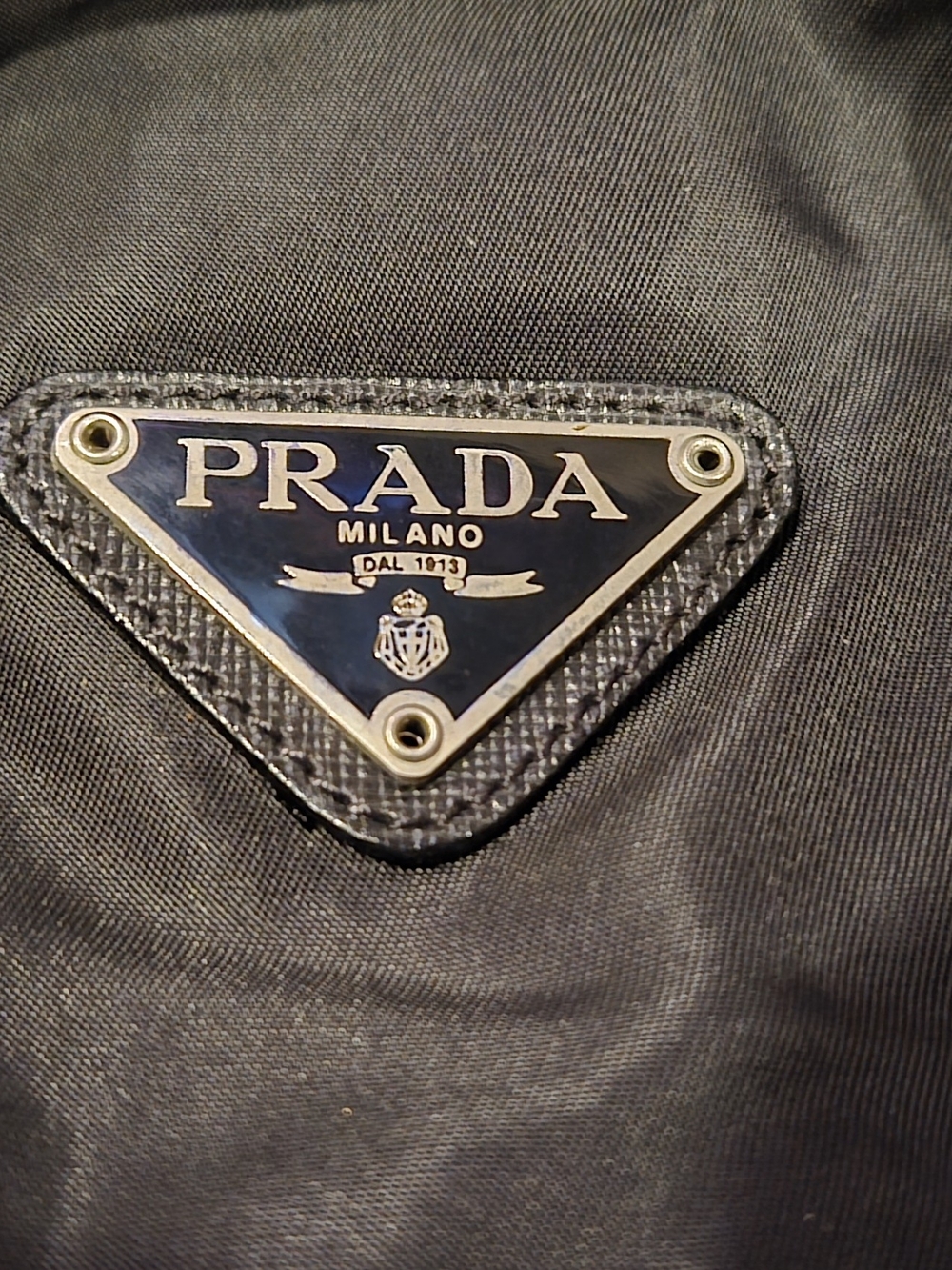 Prada Black Nylon Duffel 14x20 with Logo Plaque Like New! - Picture 2 of 5